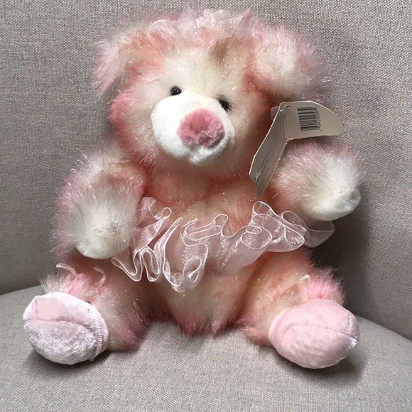 Russ Berrie & Co. "Taffie" Sparkly 8" Teddy Bear Spring Recital Tutu Ballet Shoe - Picture 1 of 10